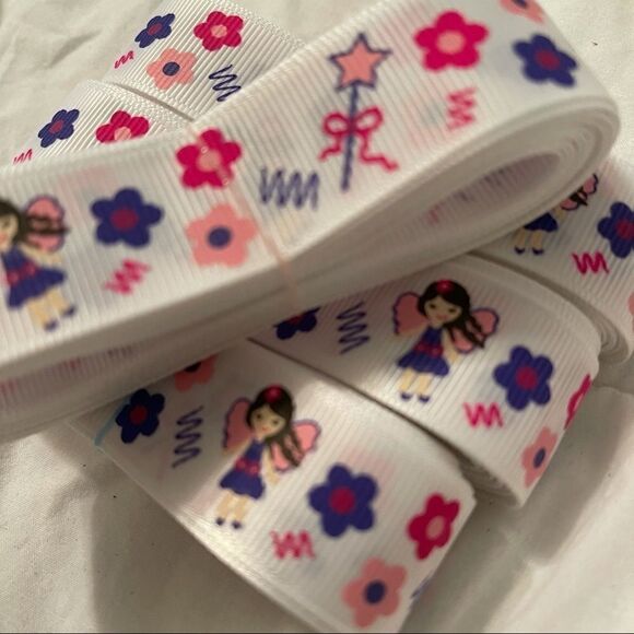 Grosgrain Ribbon 7/8” 5 yards yds 5/$20 NEW fairy flowers floral wand girl pink - Picture 5 of 5
